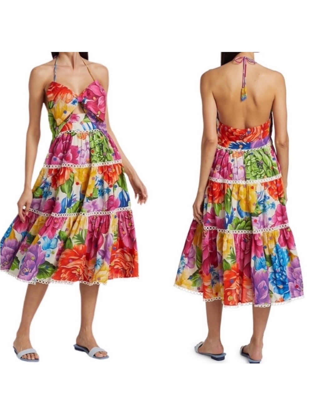 FARM Rio rainbow floral Chita midi dress